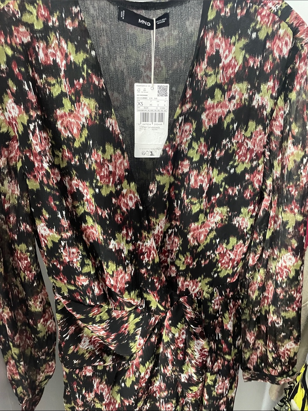 Mango Floral Dress Xs Wrap Dress